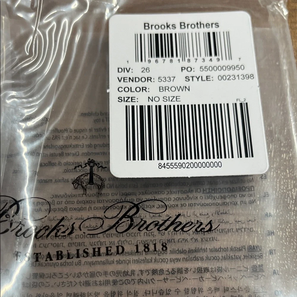 Brooks Brothers Brown Leather Passport Case